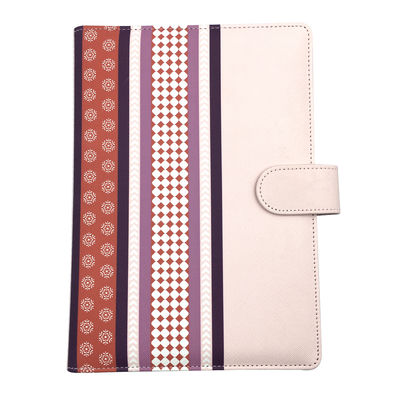 B5 PU Leather Business Pink Hardcover Notebook 4C إبزيم إغلاق مع حامل هاتف المفكرة